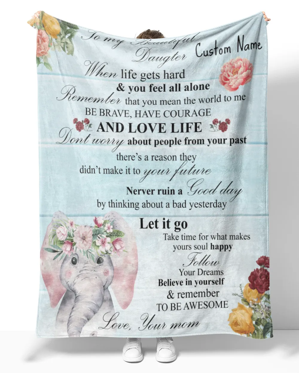 Custom Name To My Daughter Never Feel That You Are Alone Blanket