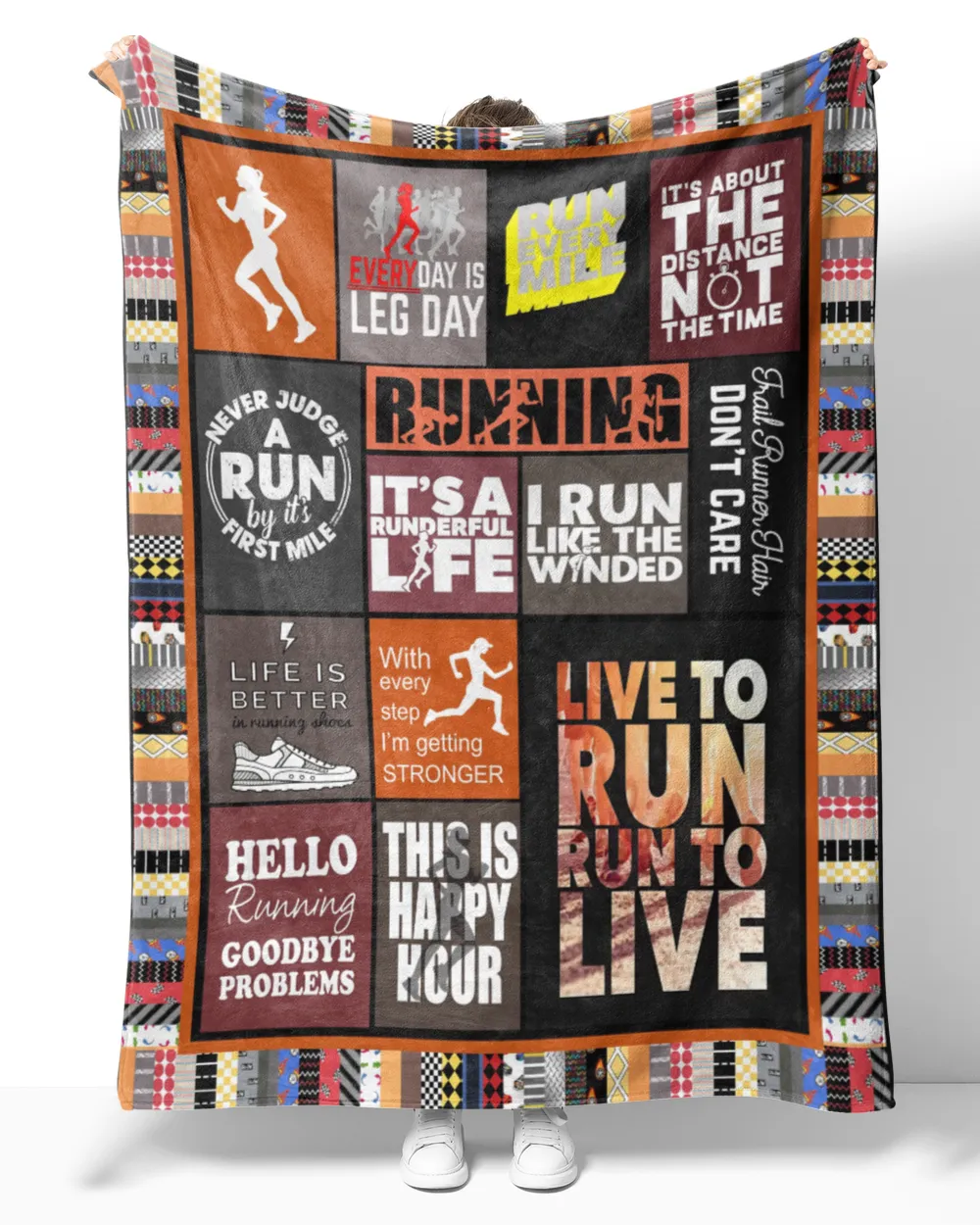 Running blanket 01 Cozy Plush Fleece Blanket white 30x40in