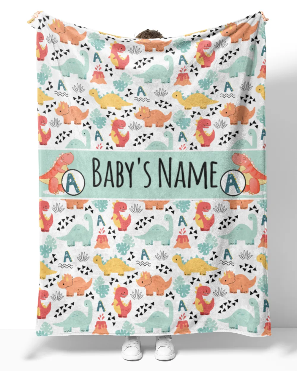 Personalized Kids Dinosaur Blanket, Custom Blanket, Kids Blanket with Name, Fleece Blanket Custom, Sherpa Blanket, Dinosaur Blanket Boys