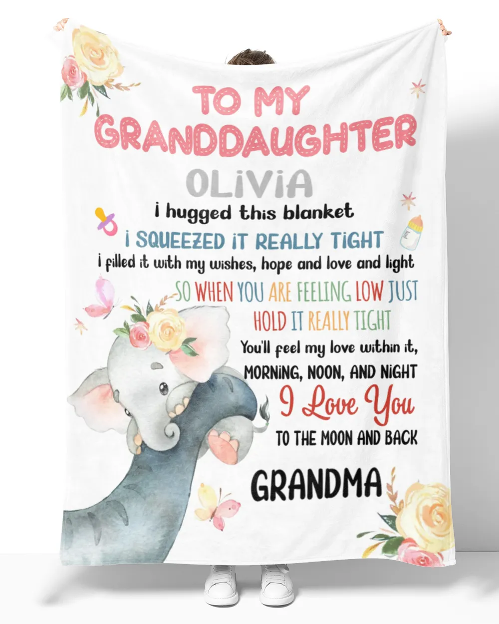 To my granddaughter Cozy Plush Fleece Blanket white 30x40in