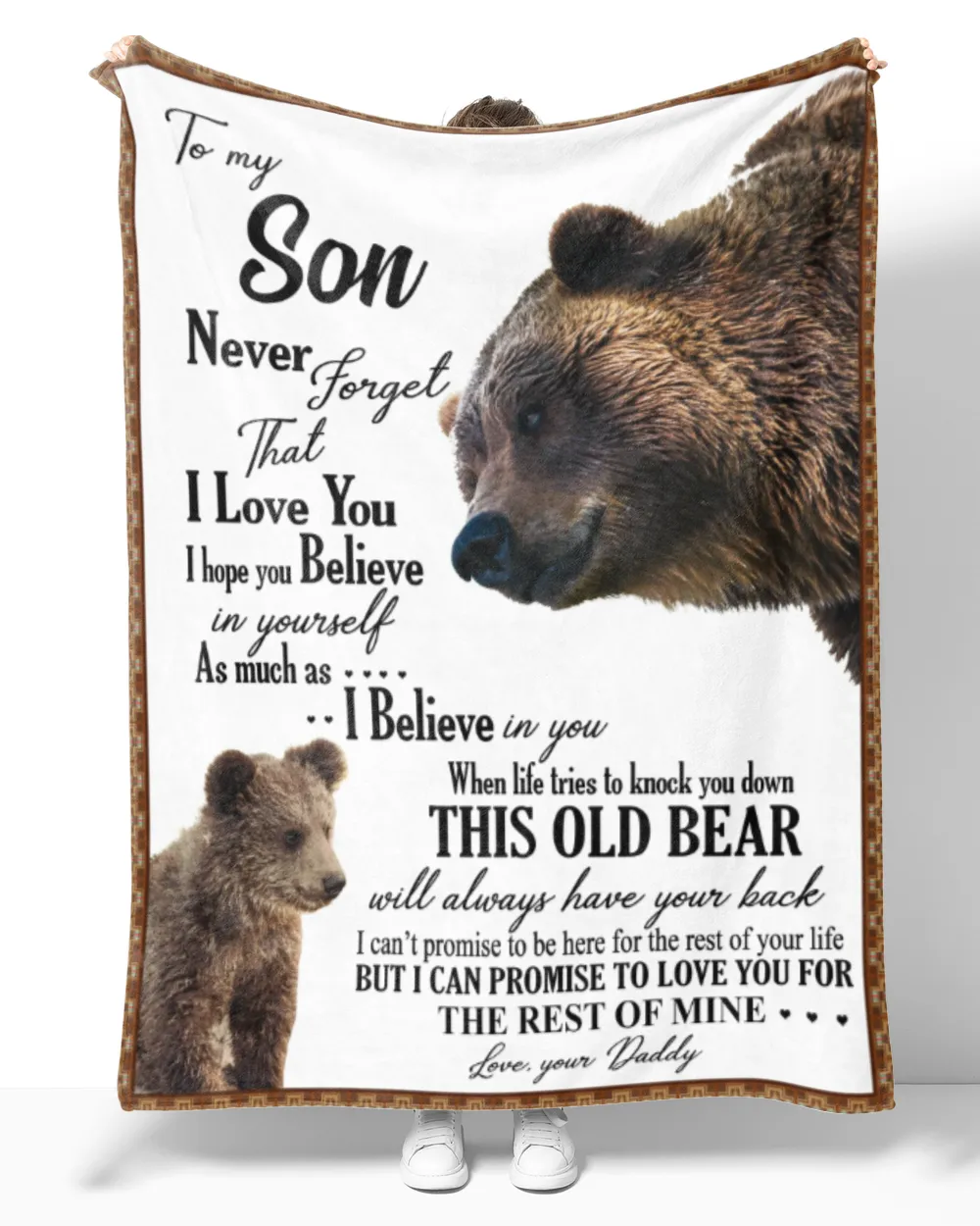 Dad to Son Cozy Plush Fleece Blanket white 30x40in