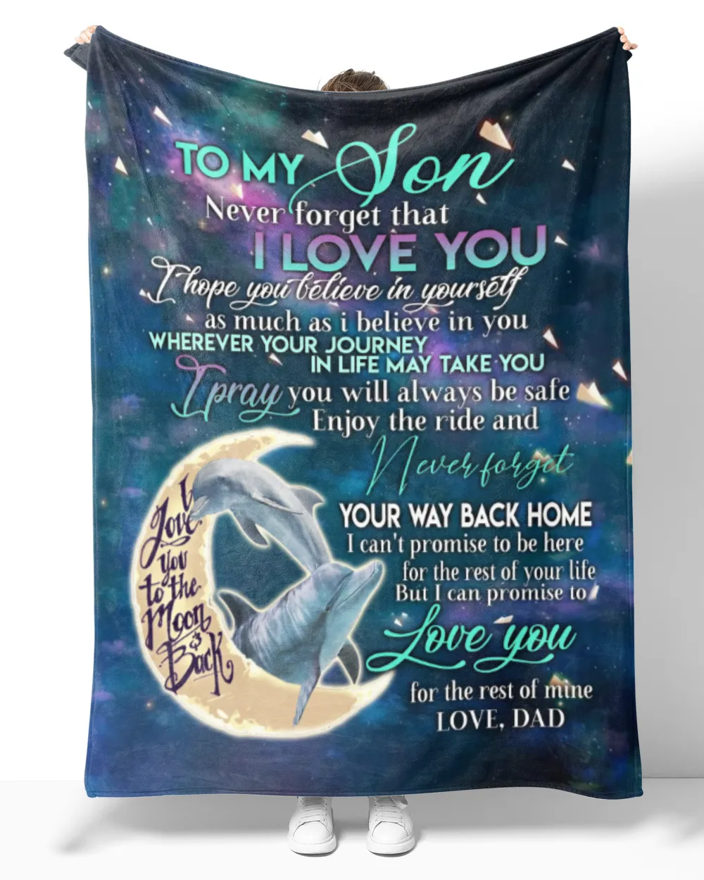 Dad to Son Cozy Plush Fleece Blanket white 30x40in