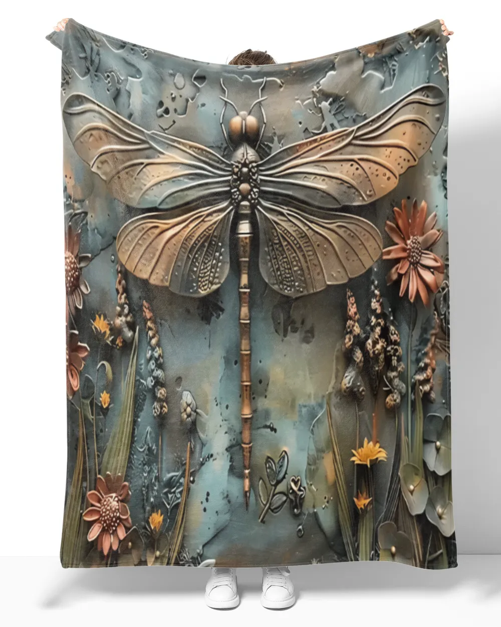 Vintage Dragonfly - Personalized Blanket