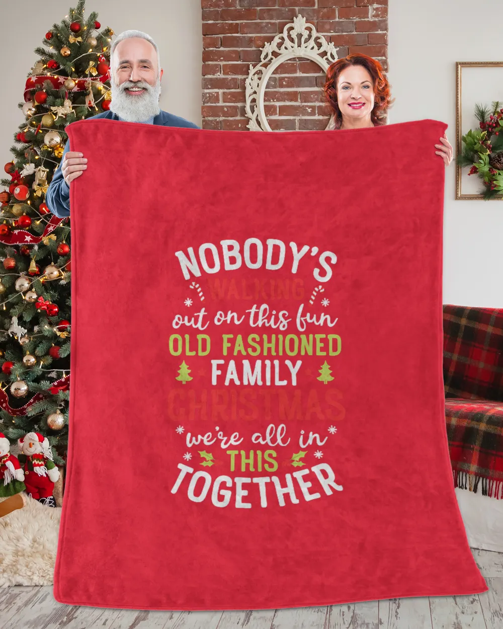 Nobody's Walking Out On This Fun Old Family Christmas Xmas T-Shirt