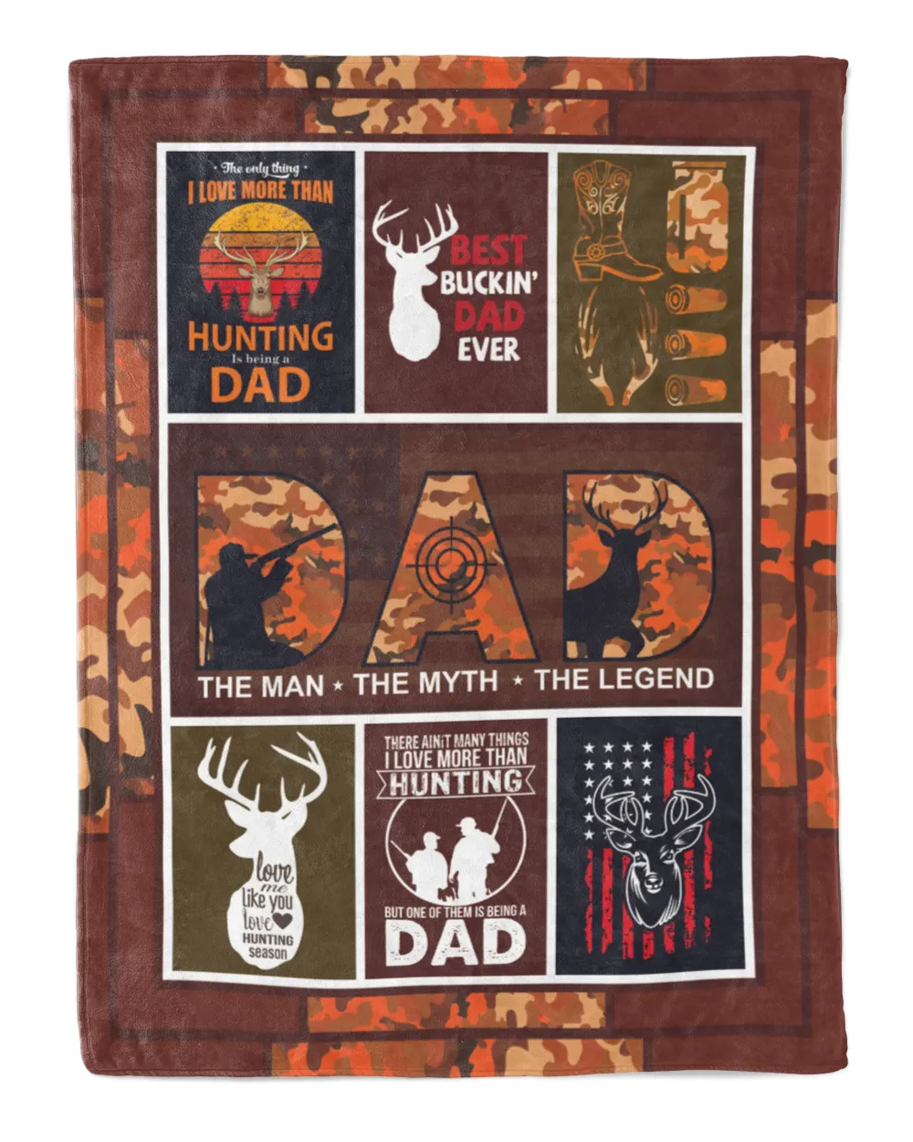 Hunting dad Quilt Fleece Blanket Bundle