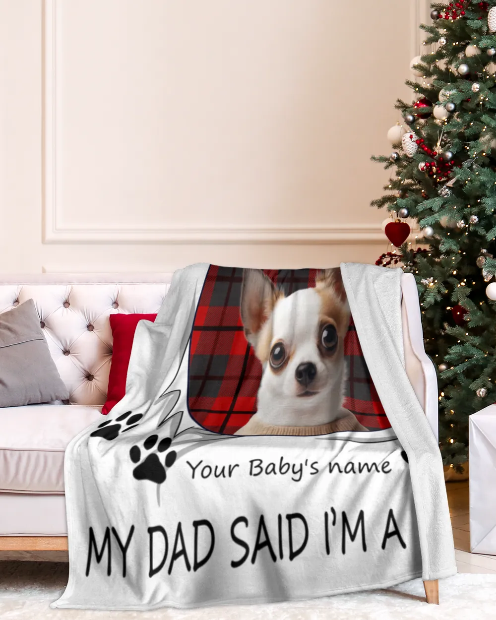 I'm Telling You I'm Not A Pet My Parent Said I'm A Baby Premium Mink Sherpa Blanket white 50x60in