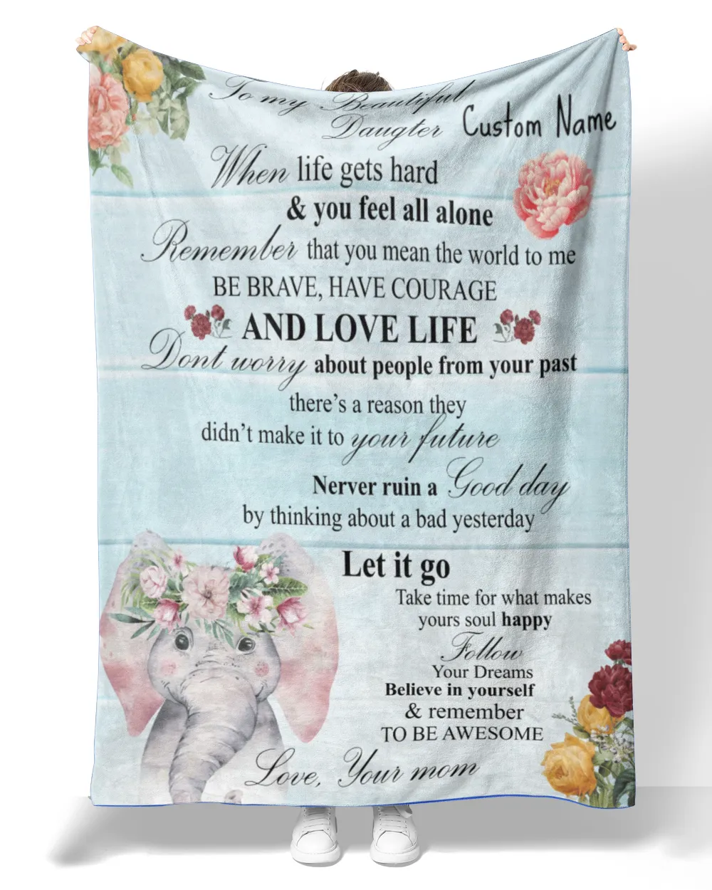 Custom Name To My Daughter Never Feel That You Are Alone Blanket