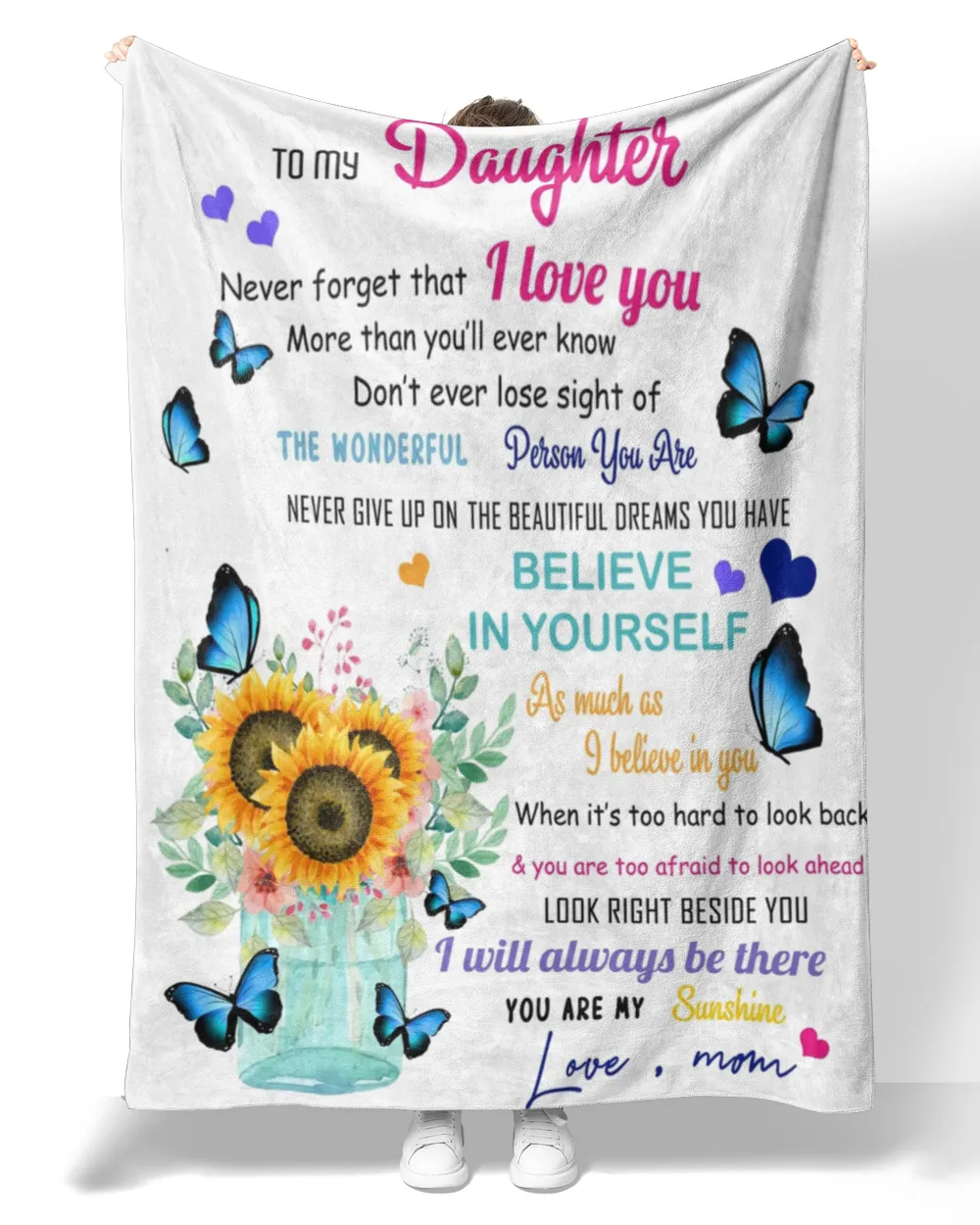 Mom To Sunflower Daughter-Never Forget That You Are My Sunshine blanket