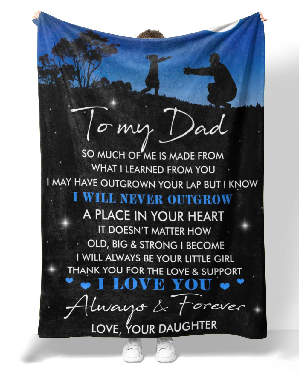 Father's Day Gifts, To My Dad Papa Pop Daddy From Daughter Quilt Fleece Blanket