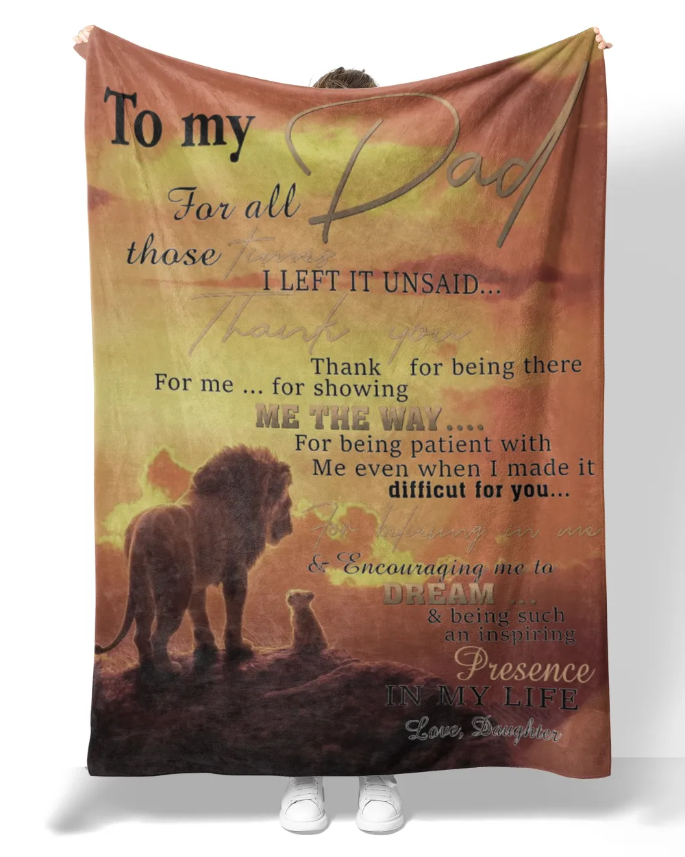 Father's Day Gifts, To My Dad Papa Pop Daddy From Daughter Quilt Fleece Blanket