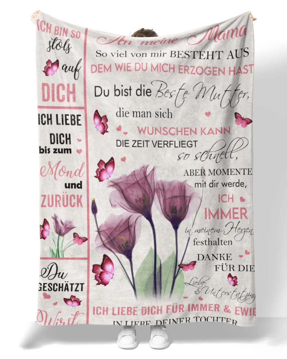 Meine Mama Quilt Fleece Blanket Bundle