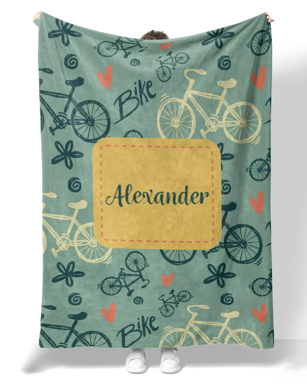 Personalized Blanket With Name For Cyclist