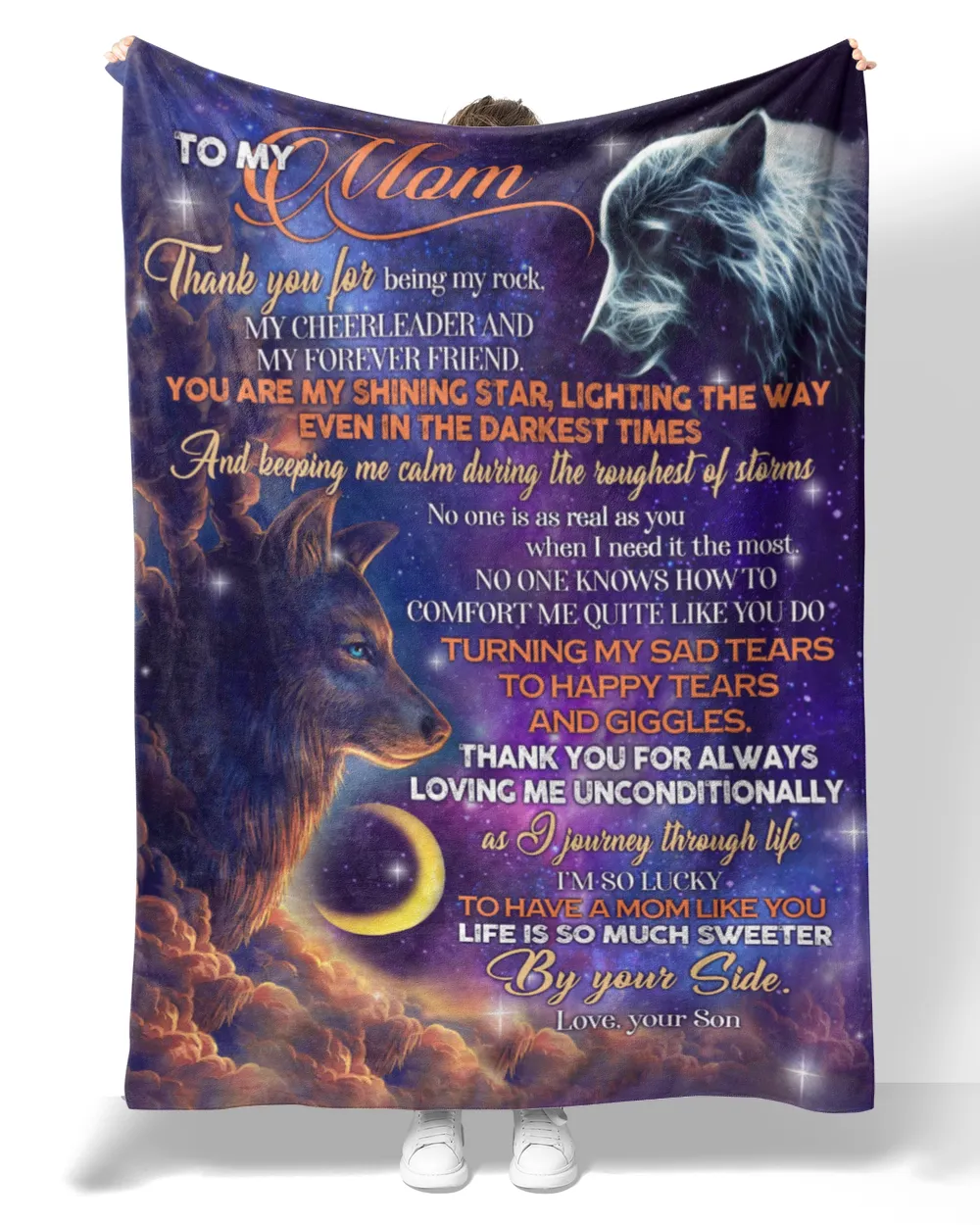 Special gift for your Mom Premium Mink Sherpa Blanket white 50x60in