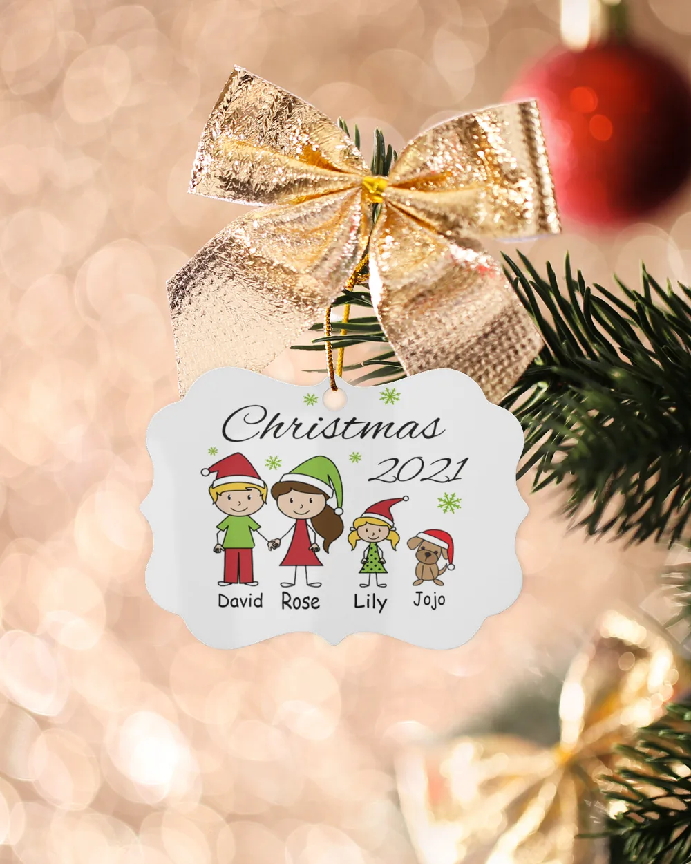 RD Personalized Santa Family Christmas Ornament, Custom Family, Personalized Ornament, Christmas Family Gifts