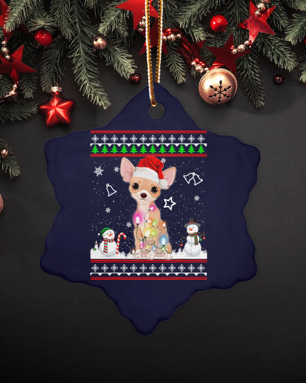 Chihuahua Christmas Dog Light Ugly Sweater 342