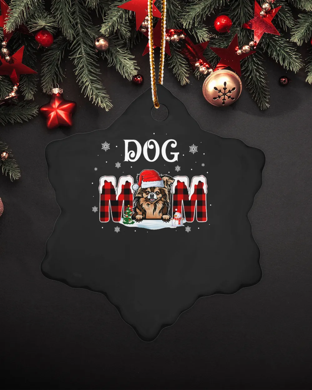 Chihuahua Christmas Decorations Dog Mom Red Plaid Buffalo 362