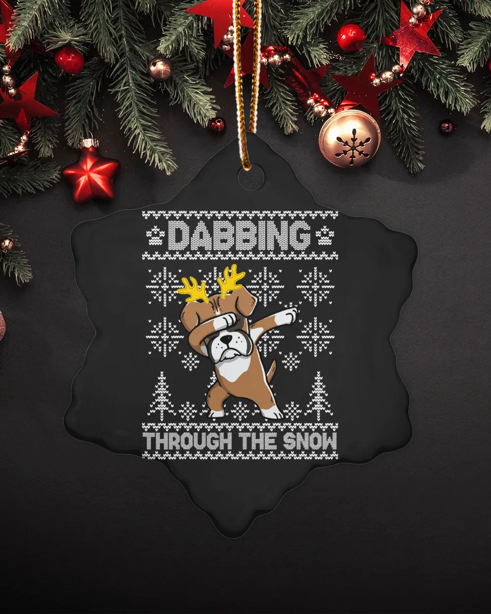 Boxer Dog Dabbing Through The Snow Merry Christmas Xmas Day 197