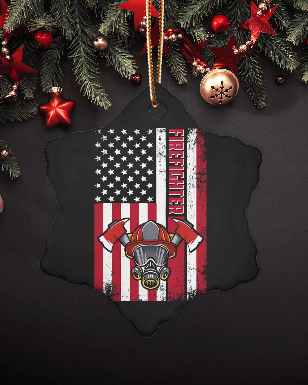 American Flag Firefighter T-Shirt372