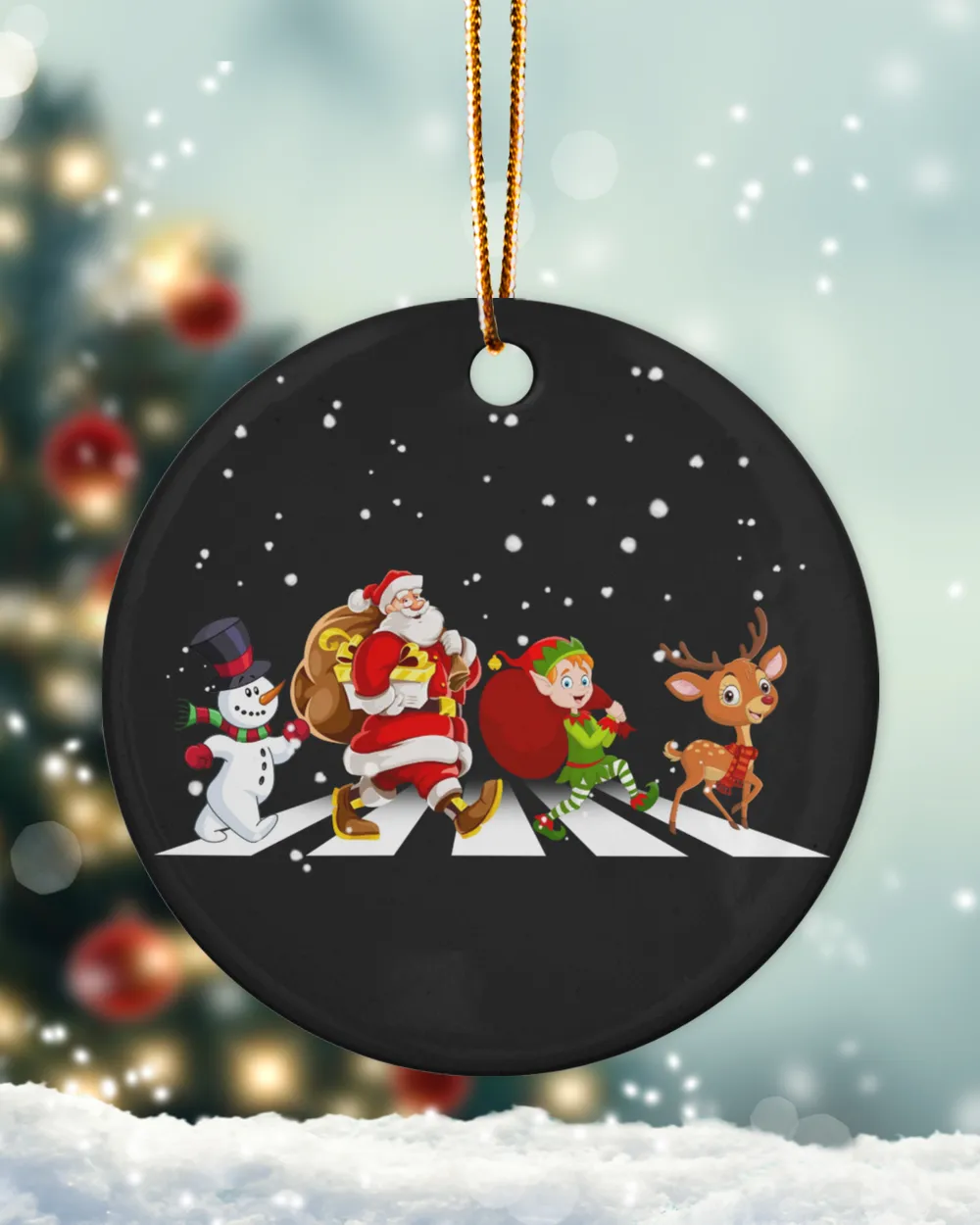 Snowman Santa Elf And Reindeer Ornament - Dove Box