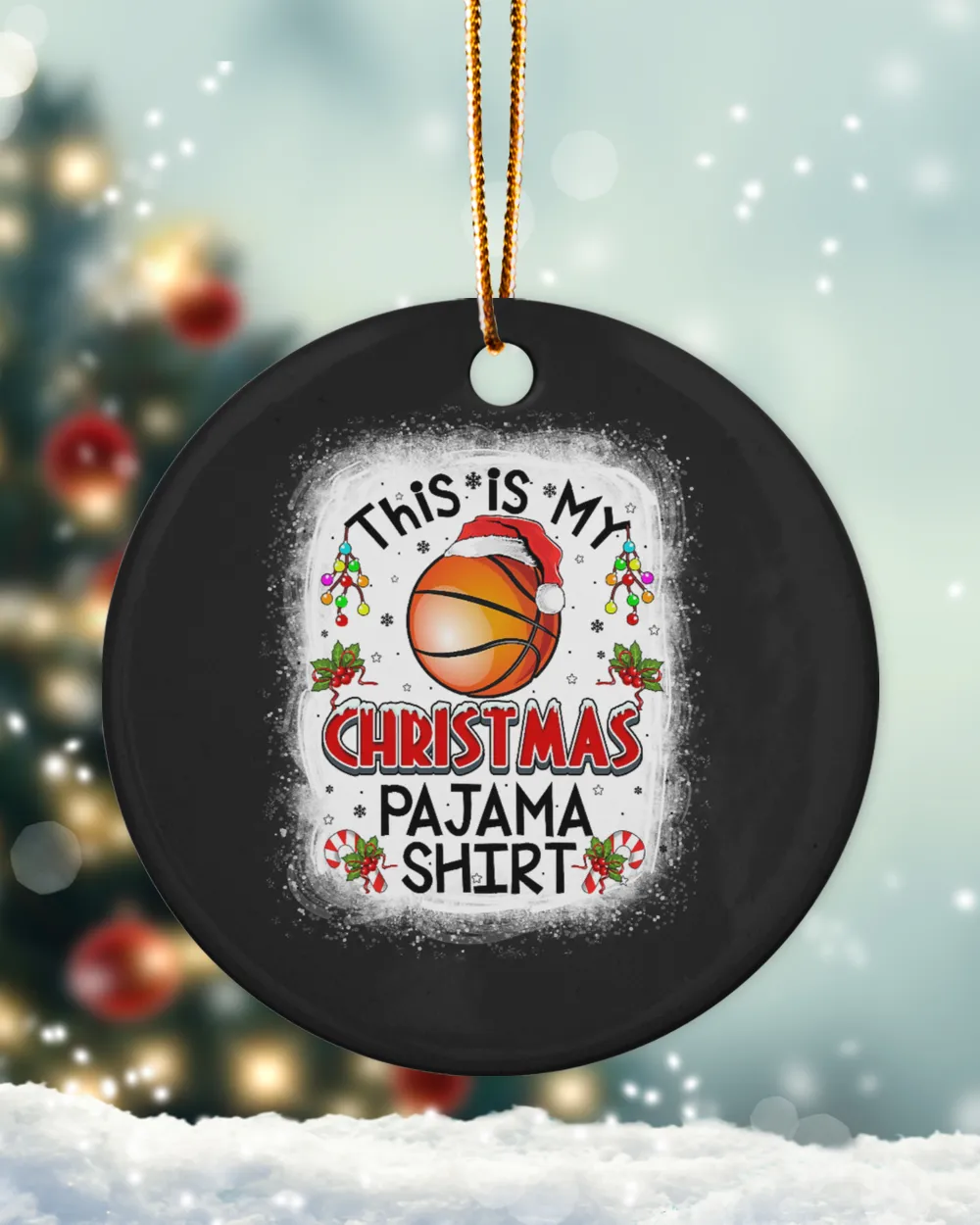 Basketball This Is My Christmas Pajama Basketball Xmas Ornaments 155