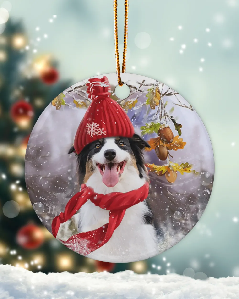 Australian Shepherd Winter Spirit Ornament 99