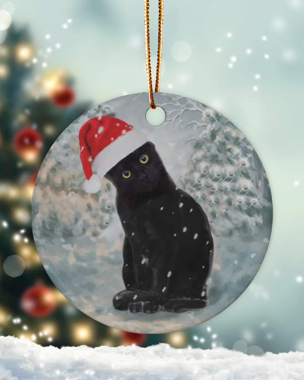 Black Cat Cute Black Cat Ornament