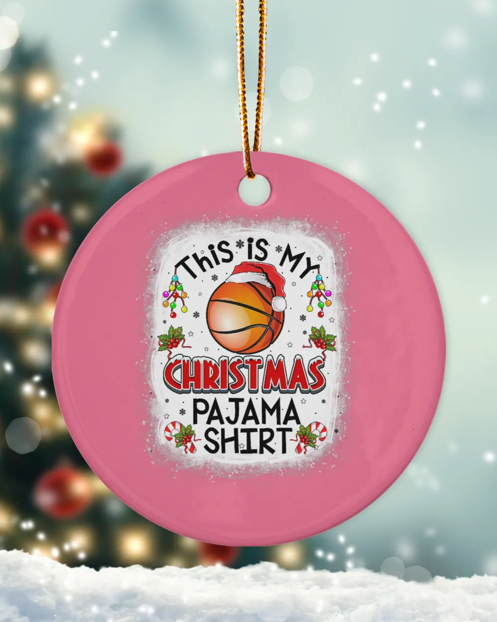 Basketball This Is My Christmas Pajama Basketball Xmas Ornaments 155