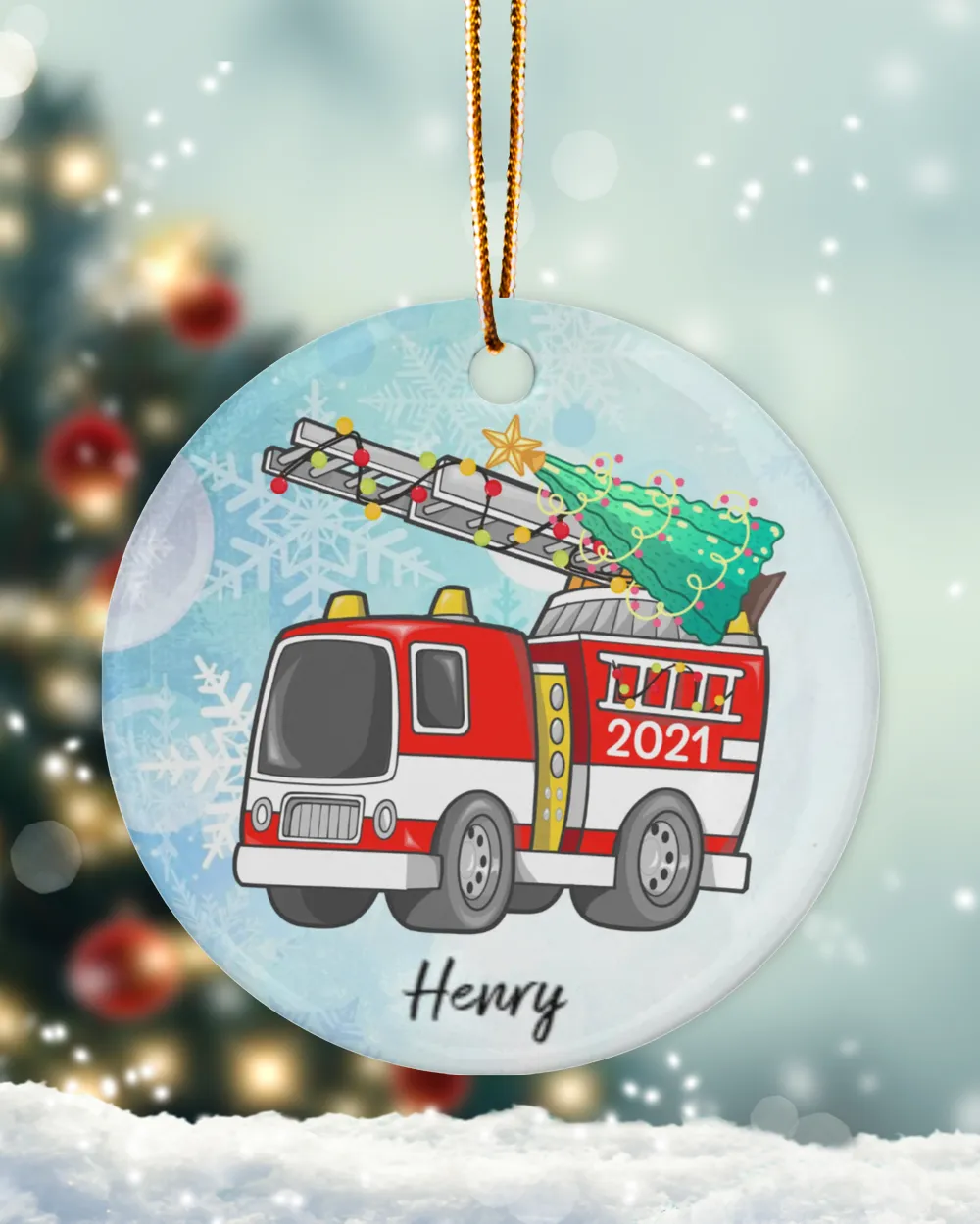 RD Personalized Firefighter Christmas Ornaments Kids Christmas Ornaments, Fireman Ornament