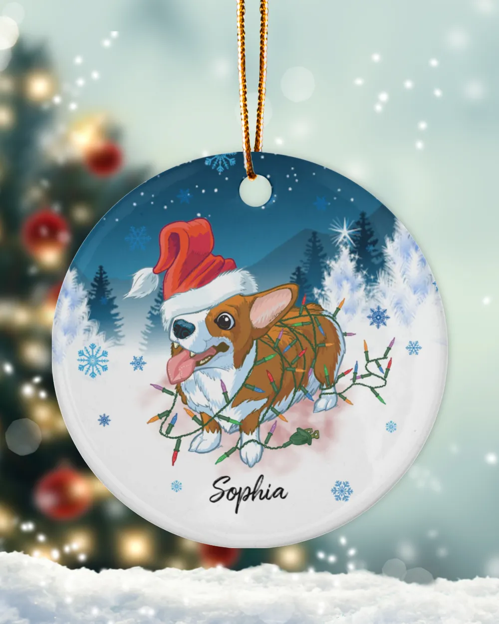 Corgi Ornament, Tricolor Corgi Ornament, Christmas Dogs Ornament1