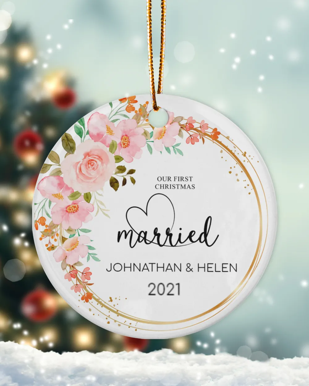First Christmas Married Ornament , Married Christmas Ornament , Our First Christmas Married Ornament - Personalized Ornament