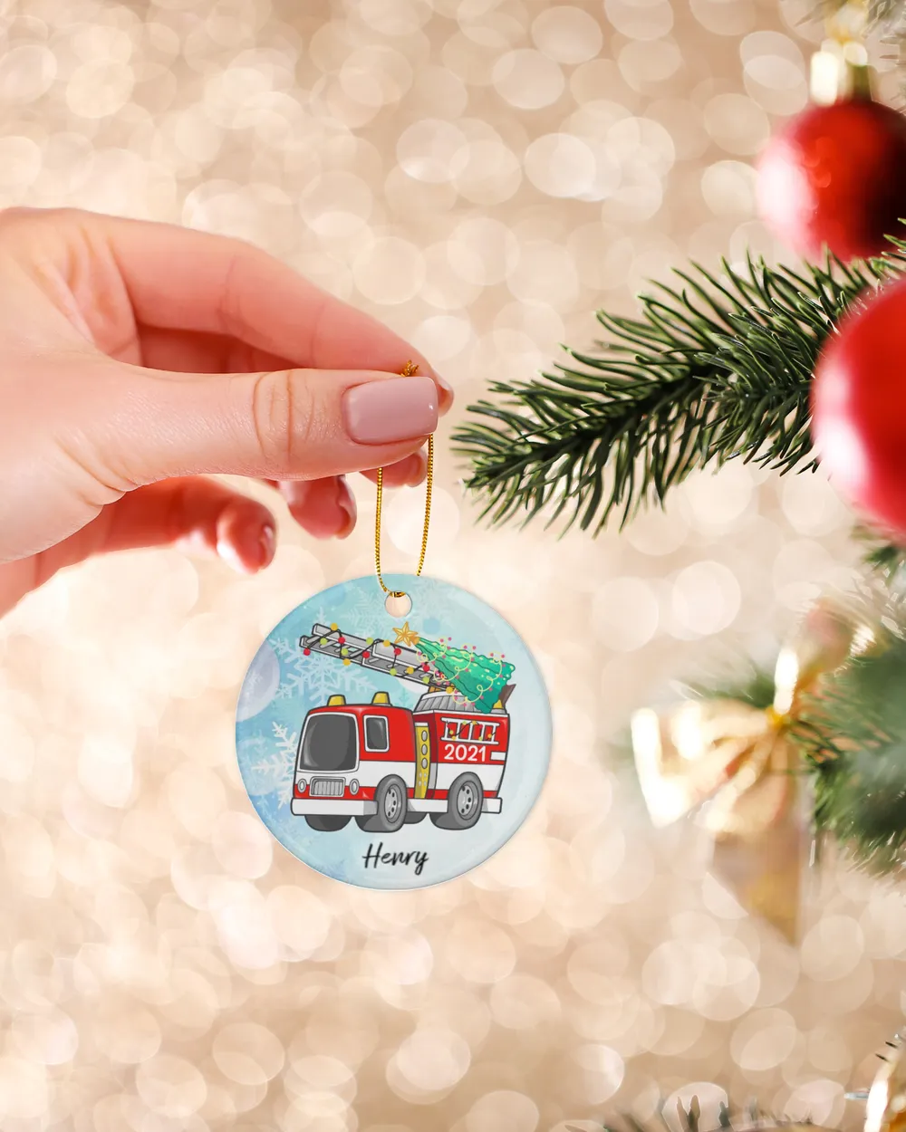 RD Personalized Firefighter Christmas Ornaments Kids Christmas Ornaments, Fireman Ornament