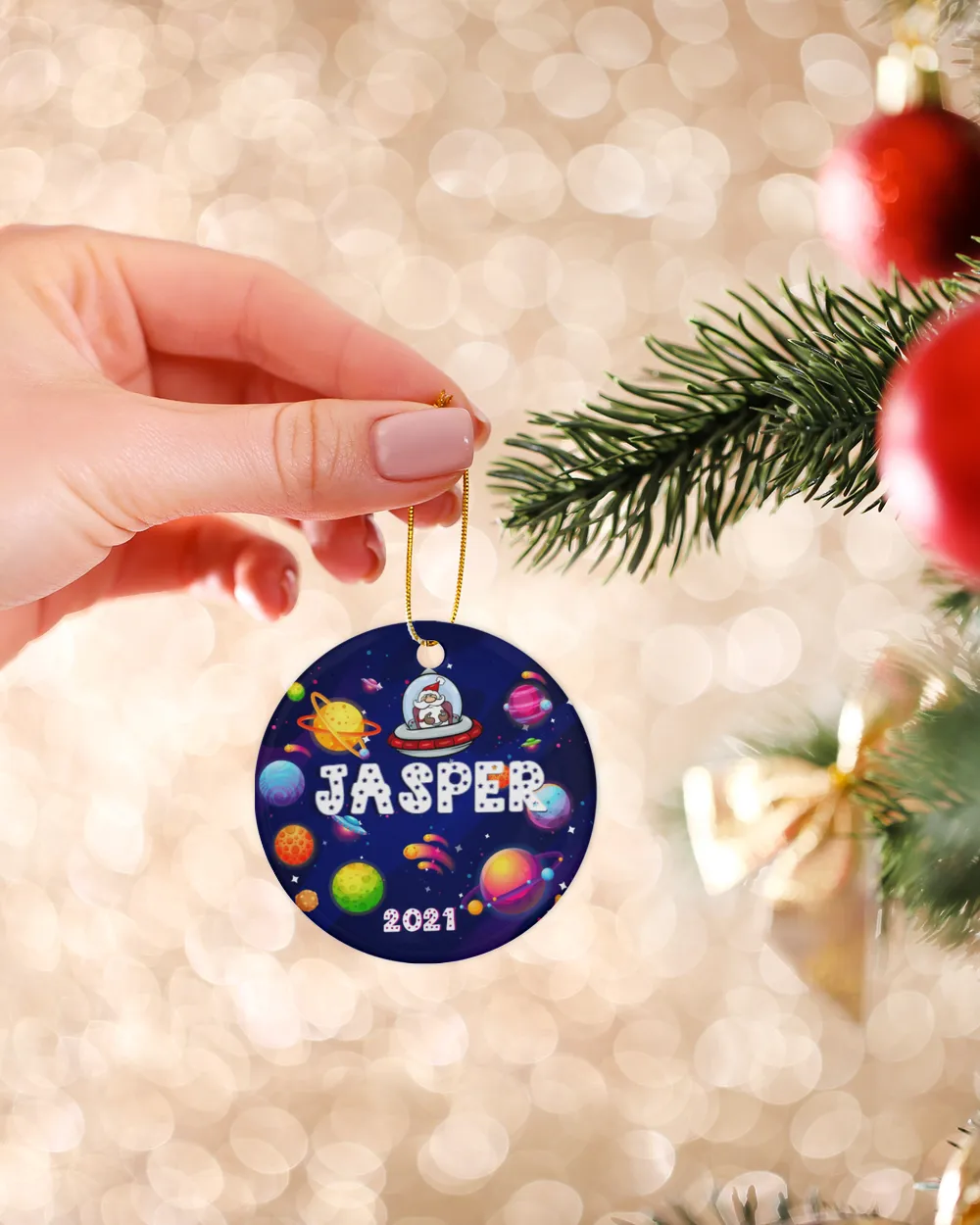 RD Personalized Christmas Ornaments Space Christmas Ornaments, Kids Christmas Ornament, Personalized Planet Ornament