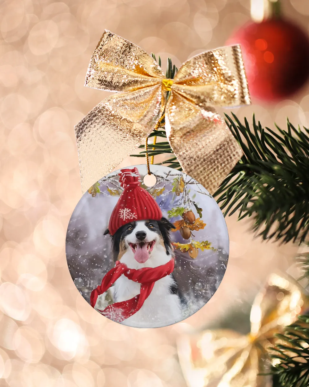 Australian Shepherd Winter Spirit Ornament 99