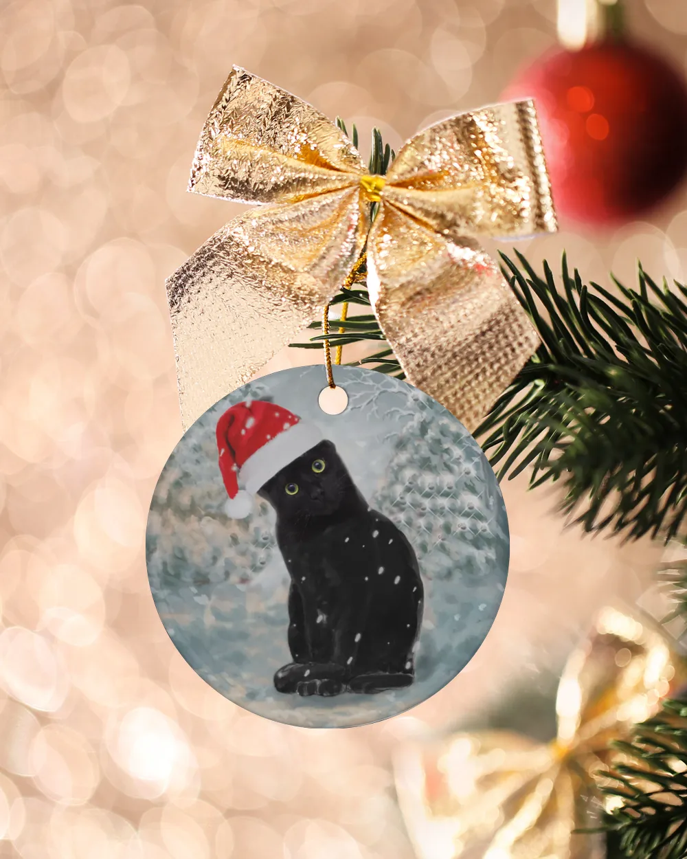 Black Cat Cute Black Cat Ornament