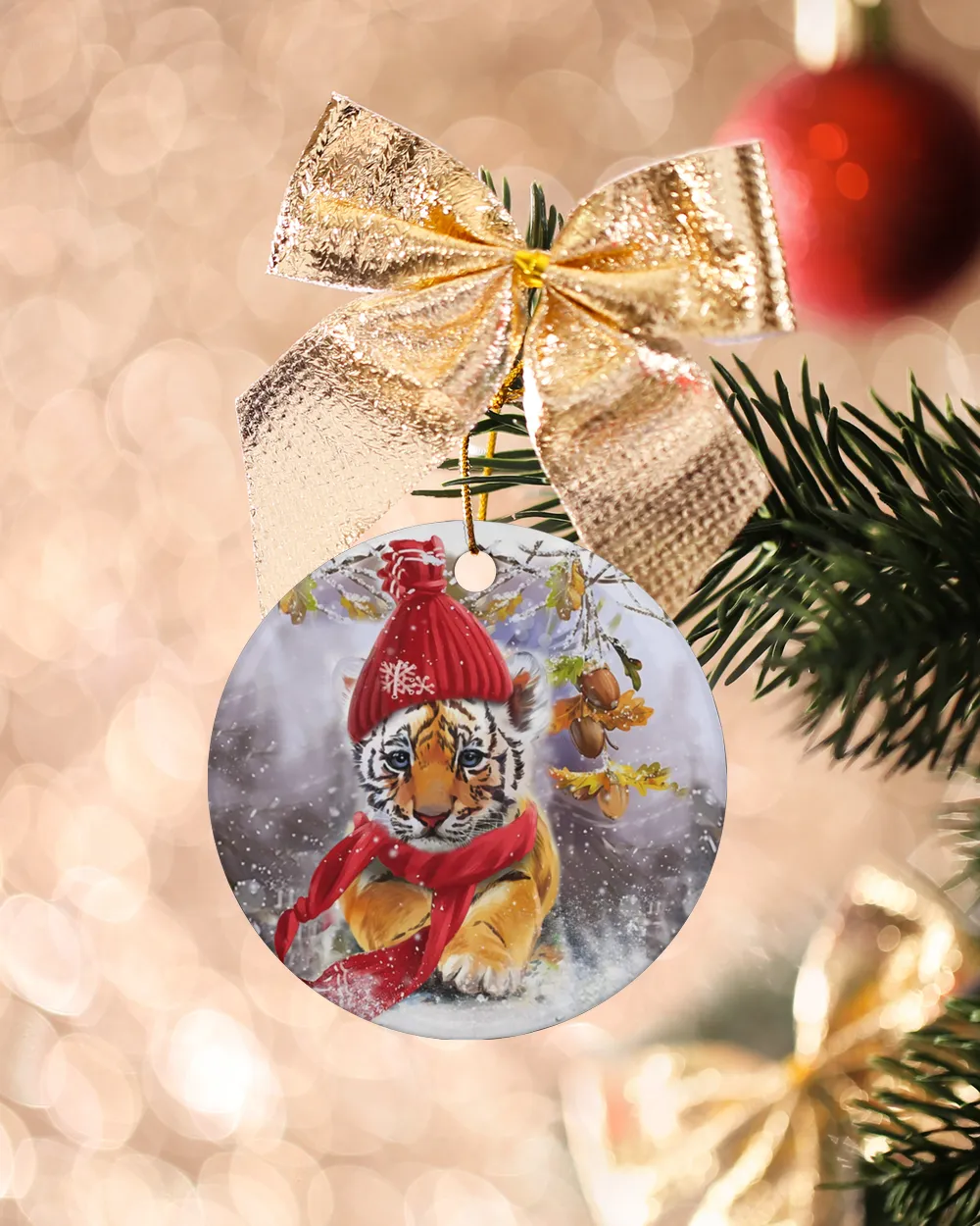 Tiger Winter Spirit Ornament