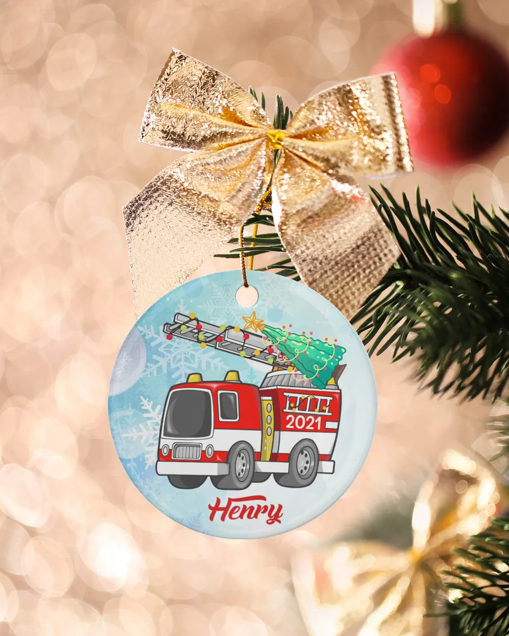 RD Personalized Firefighter Christmas Ornaments Kids Christmas Ornaments, Fireman Ornament, Christmas Ornaments for Kids