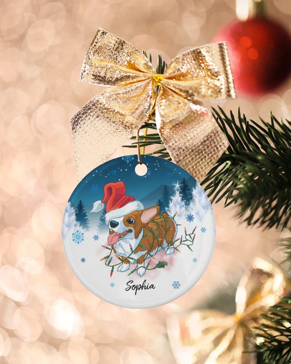 Corgi Ornament, Tricolor Corgi Ornament, Christmas Dogs Ornament1