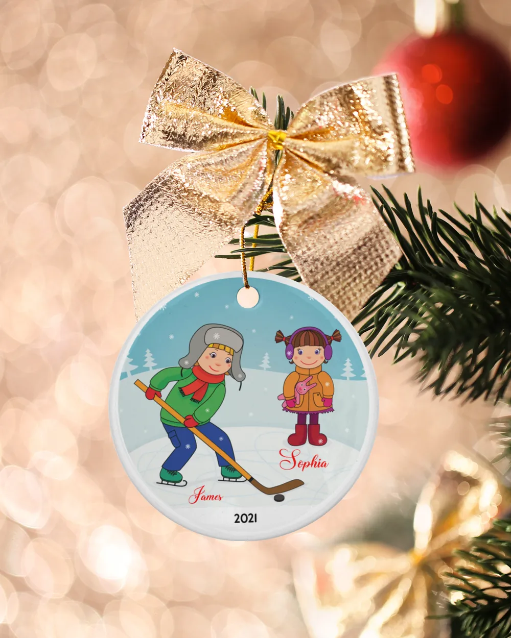 RD Children's Hockey Christmas ornament, Hockey Children's Ornament, Christmas ornament, Ice Hockey Ornament