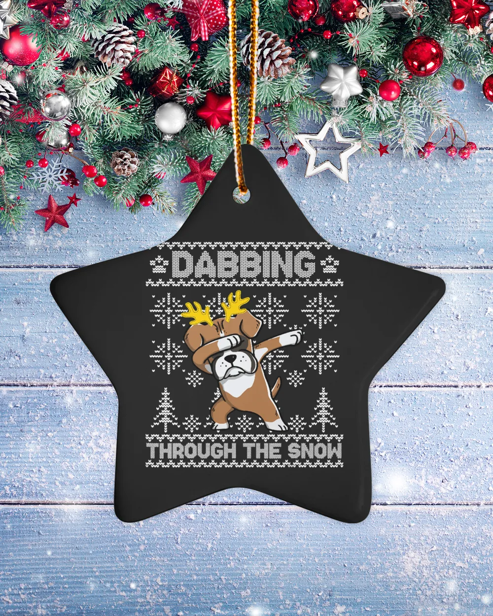 Boxer Dog Dabbing Through The Snow Merry Christmas Xmas Day 197