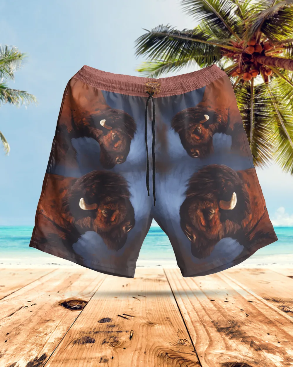 Bison AOP Hawaiian Short