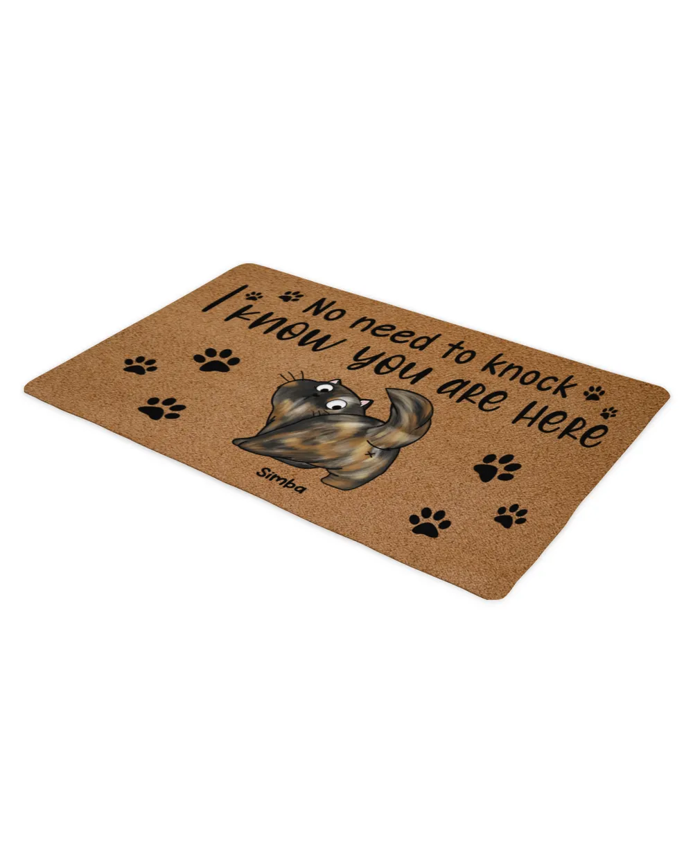 Personalized No Need To Knock I Know You Are Here Cat Doormat HOC200323DRM1