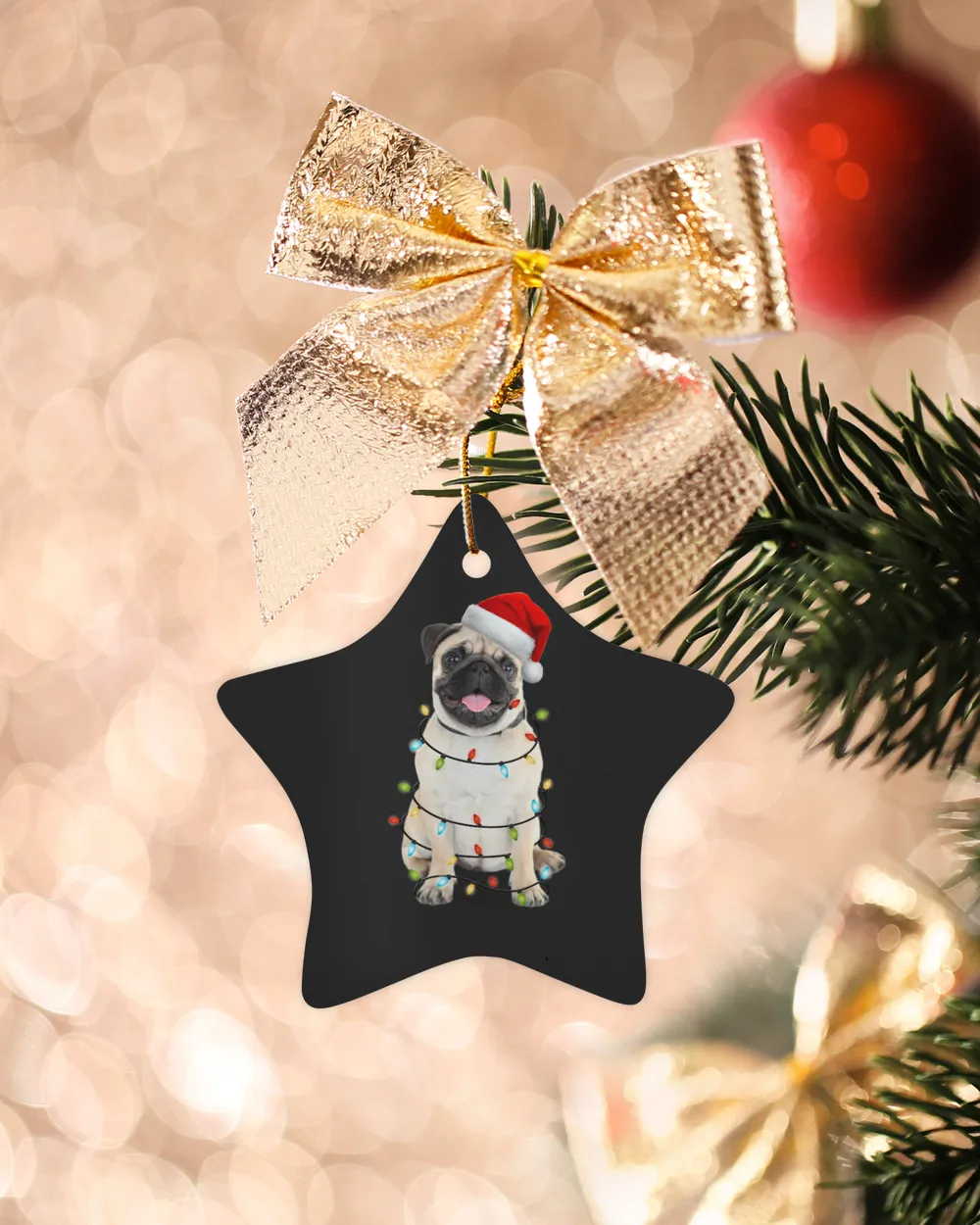 PUG DOG CHRISTMAS CUTE