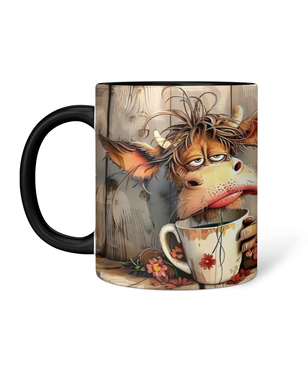 Personalized Cow Sometimes I Stay Inside Accent Mug