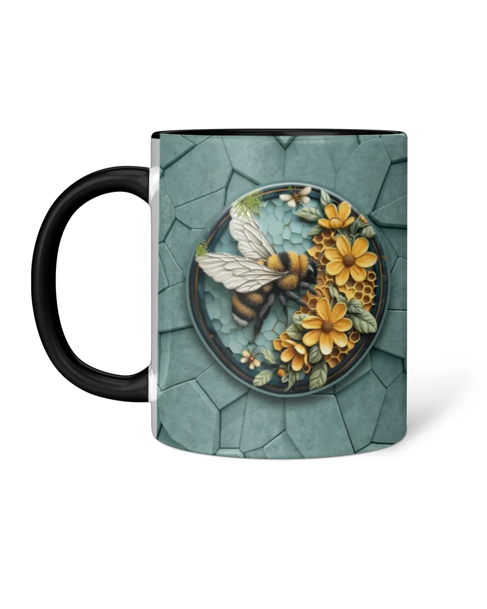 Personalized Bee Floral Whisper Word Of Wisdom Let It Be Accent Mug