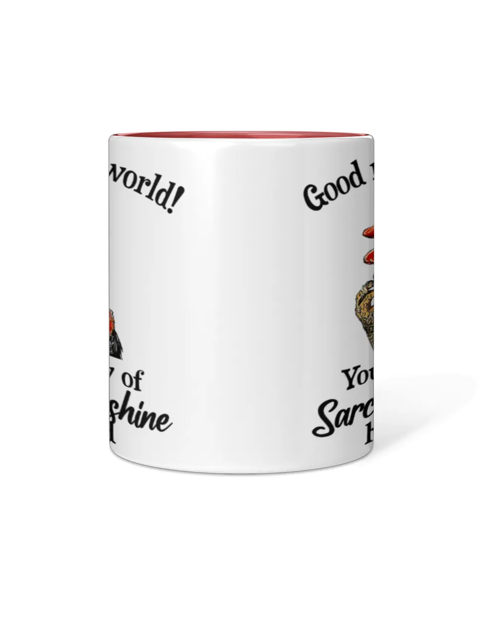 Chicken Good Morning World Accent Mug