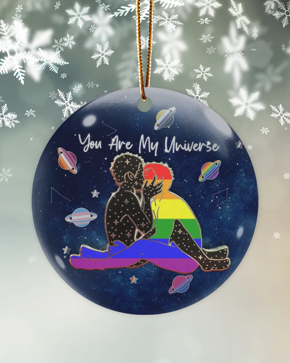 LGBT You Are My Universe Ornament