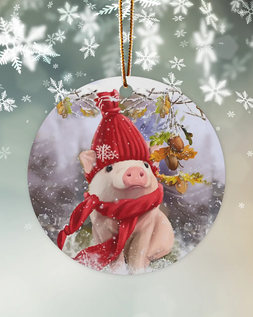 Pig Winter Spirit Ornament