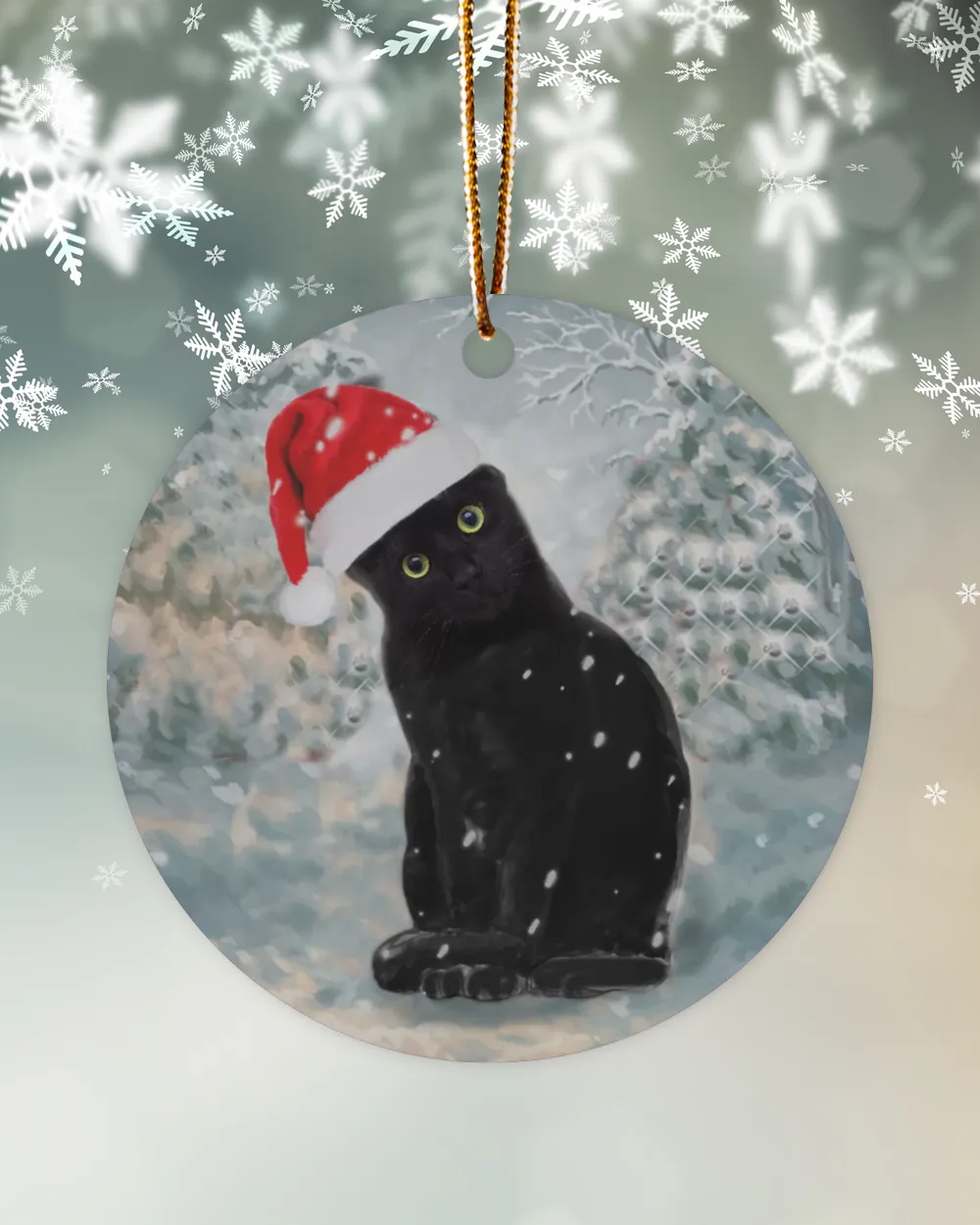 Black Cat Cute Black Cat Ornament