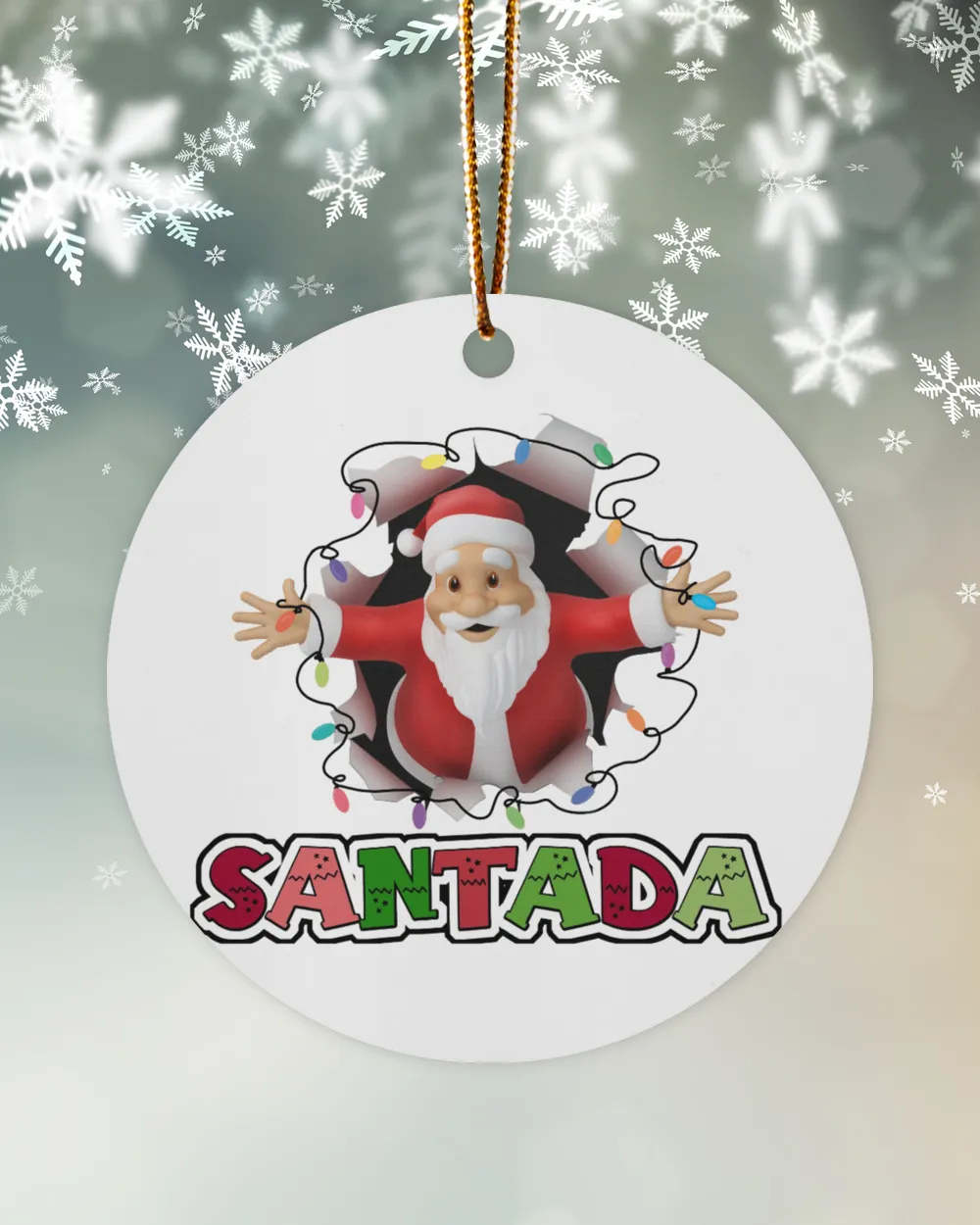 Christmas Ornament - Cute Santa - Santada