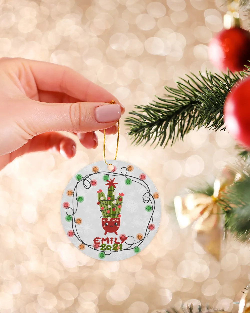 RD Personalized Cactus Christmas Ornament Keepsake Ornament Cactus Ornament...